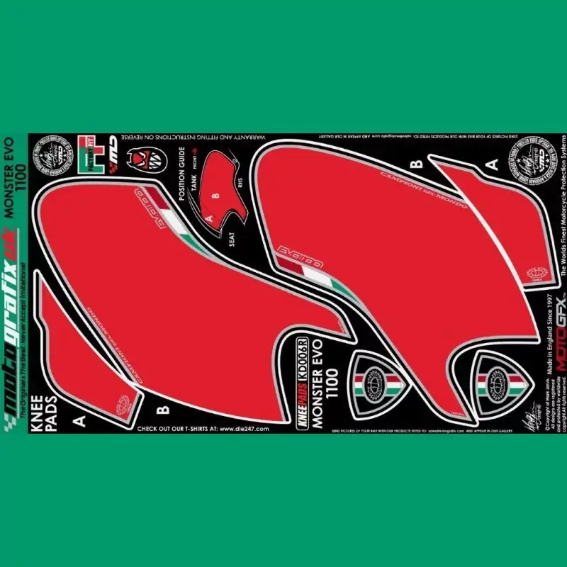 Direkt Vom Hersteller Motografix Tankschutz Knie Pads passend für Ducati Monster 1100 EVO