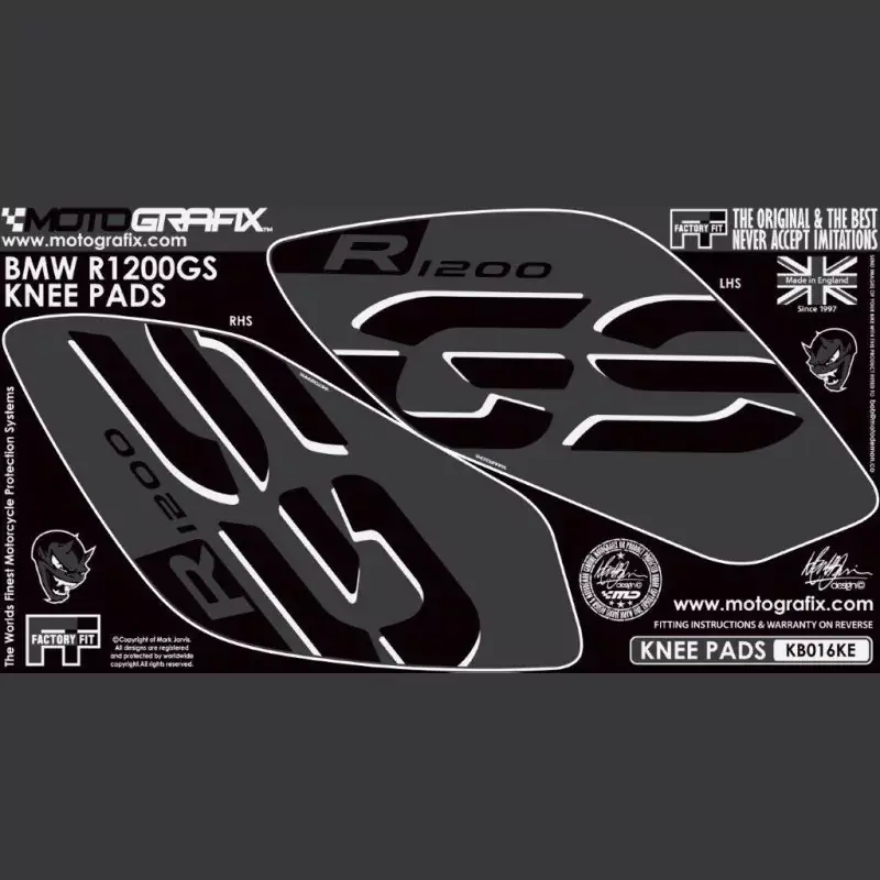Motografix Tankschutz Knie Pads passend für BMW R1200 GS 2017 Begrenztes Angebot