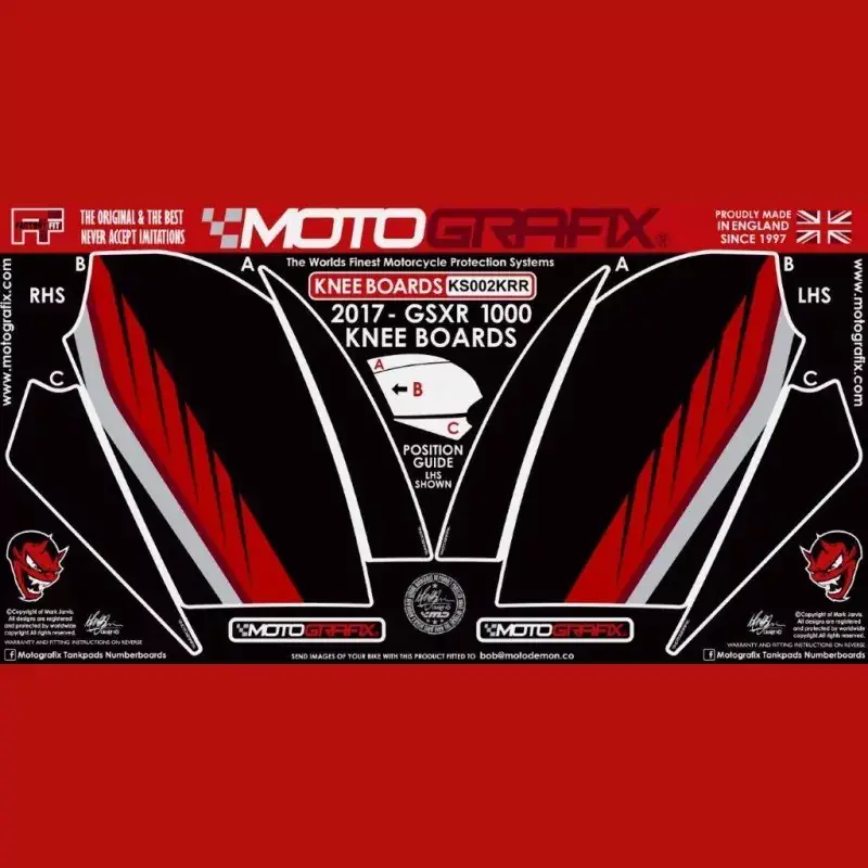 Letzte Chance Motografix Tankschutz Knie Pads passend für Suzuki GSX-R 1000 / R 2017