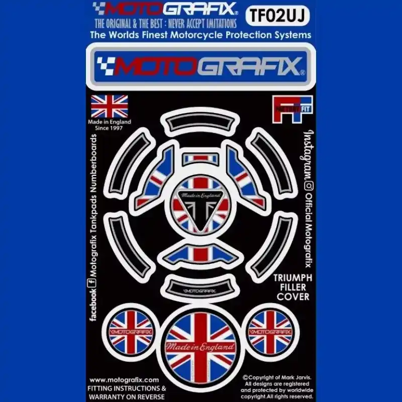 Geprüft Motografix Tankdeckel Protektor passend für Triumph Modelle TF02UJ