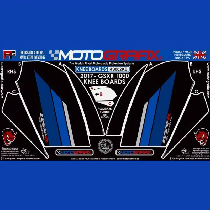 Motografix Tankschutz Knie Pads passend für Suzuki GSX-R 1000 / R 2017 Preiswert