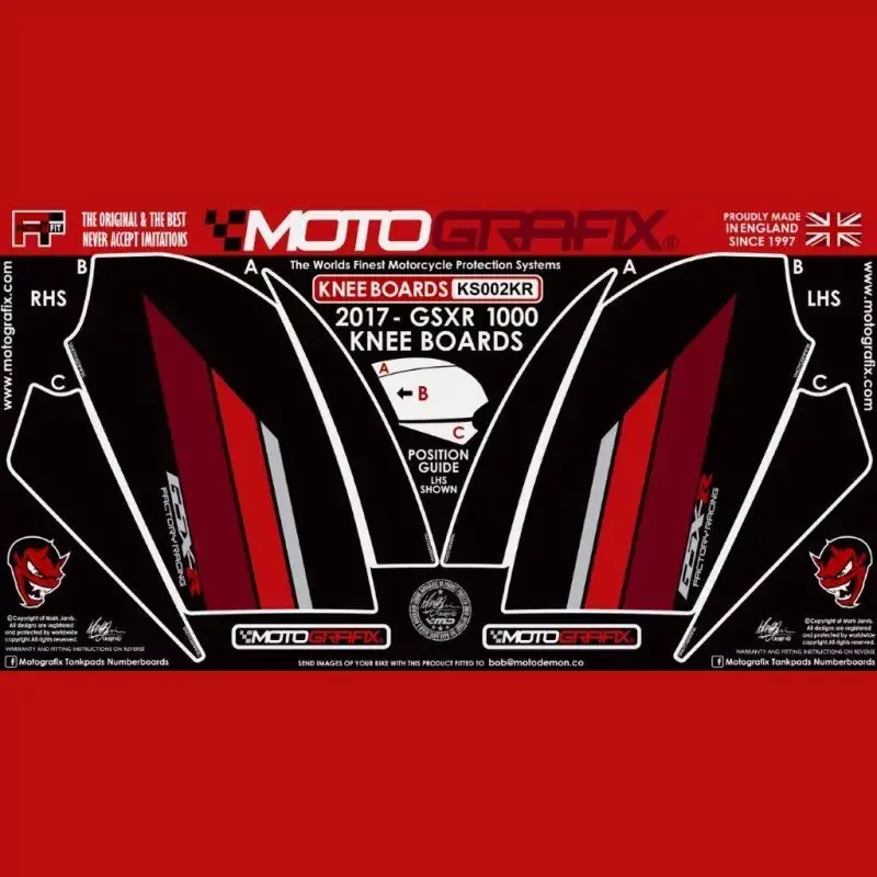 Top-Seller Motografix Tankschutz Knie Pads passend für Suzuki GSX-R 1000 / R 2017