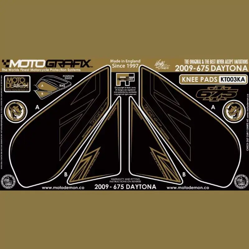 Motografix Tankschutz Knie Pads passend für Triumph Daytona 675 2009 Online Kaufen