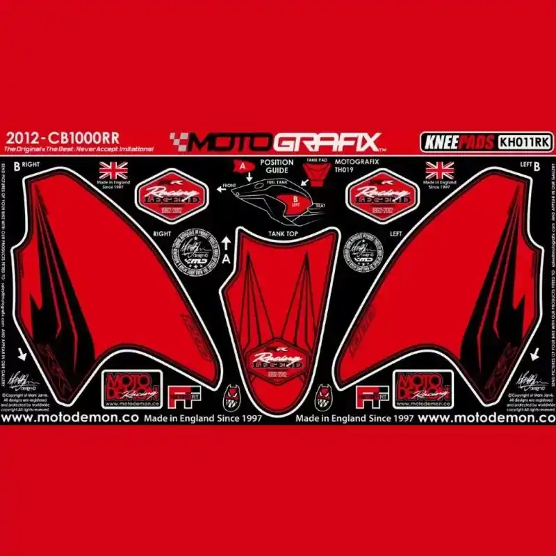 Sichere Zahlung Motografix Tankschutz Knie Pads passend für Honda CBR 1000 RR Fireblade 2012-2016