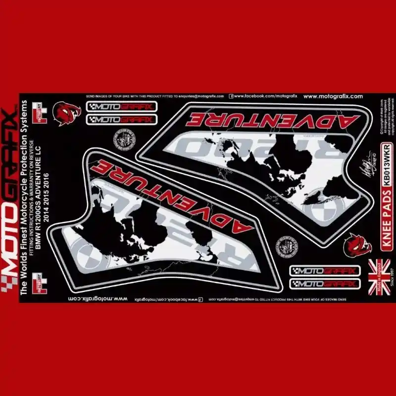 Ausverkauf Motografix Tankschutz Knie Pads passend für BMW R1200 GS Adventure 2014