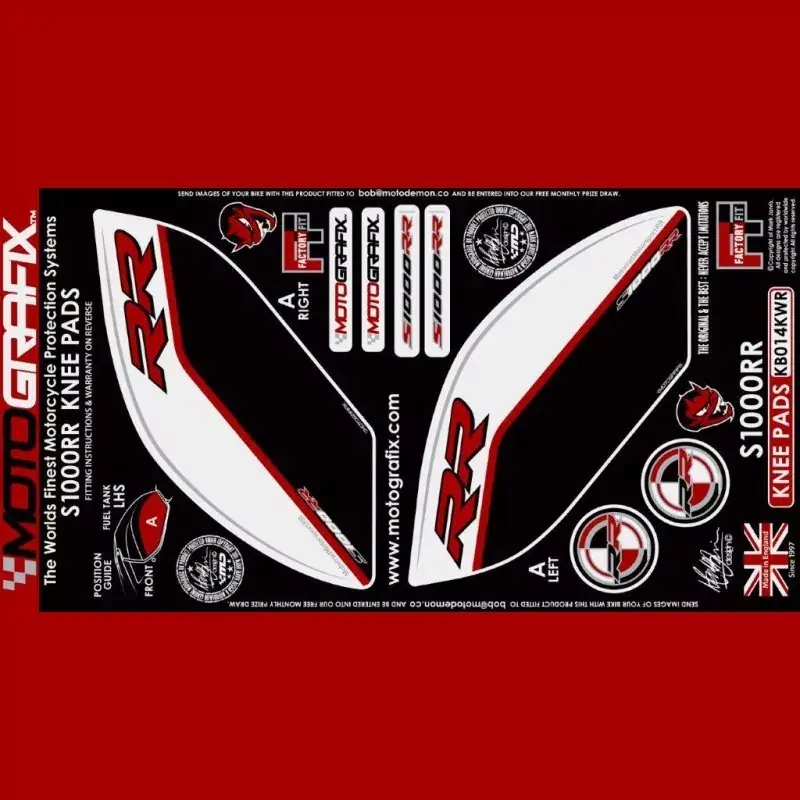 Motografix Tankschutz Knie Pads passend für BMW S 1000 RR 2017-2018 Zertifiziert