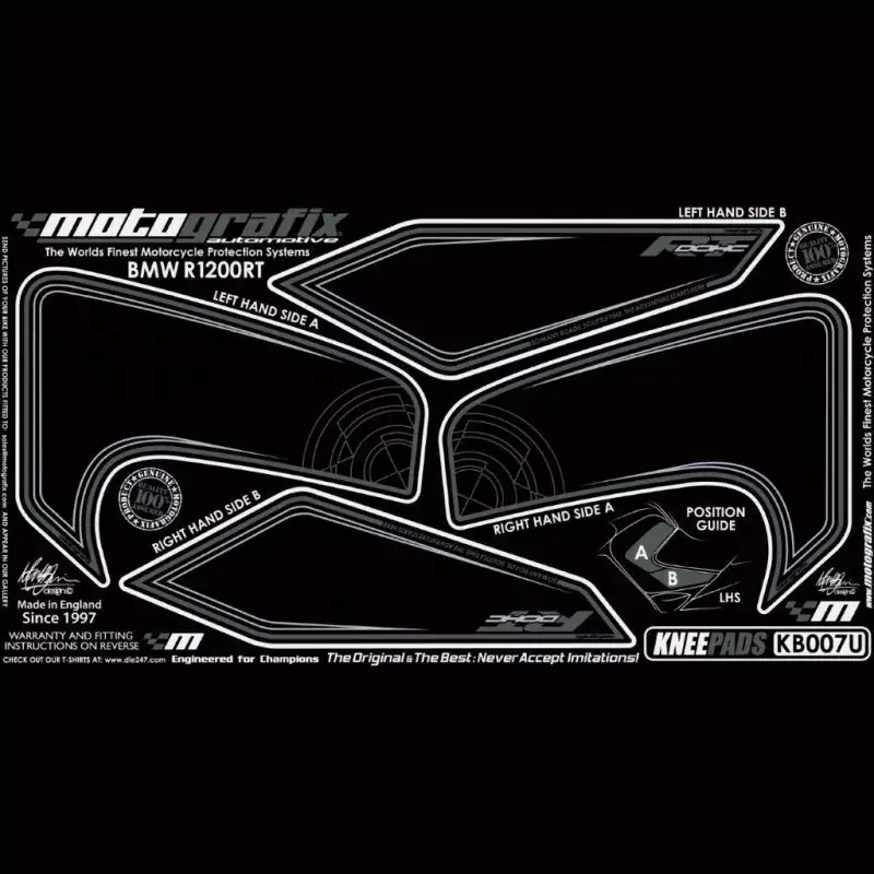 Solange Der Vorrat Reicht Motografix Tankschutz Knie Pads passend für BMW R 1200 RT 2010