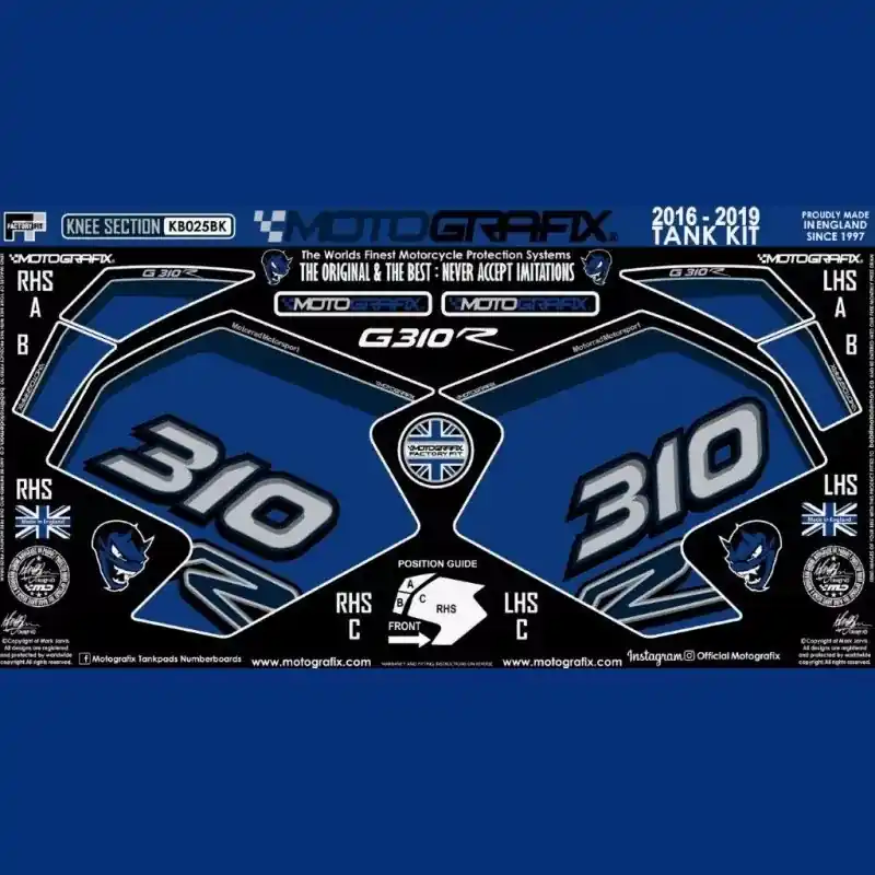 Direkt Vom Hersteller Motografix Tankschutz Knie Pads passend für BMW G310R 2016- KB025BK