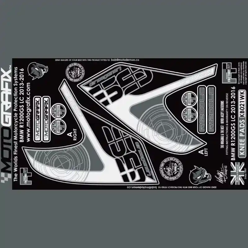 Letzte Chance Motografix Tankschutz Knie Pads passend für BMW R1200 GS 2013-2016 KB021WK