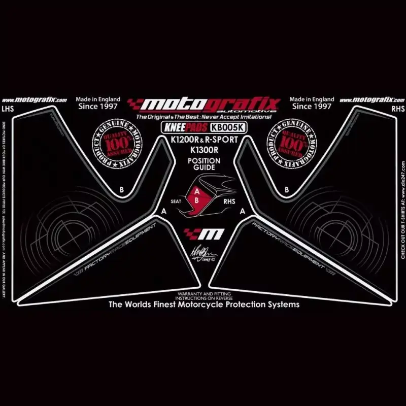 Sonderangebot Motografix Tankschutz Knie Pads passend für BMW K 1200/R/SPORT 2007