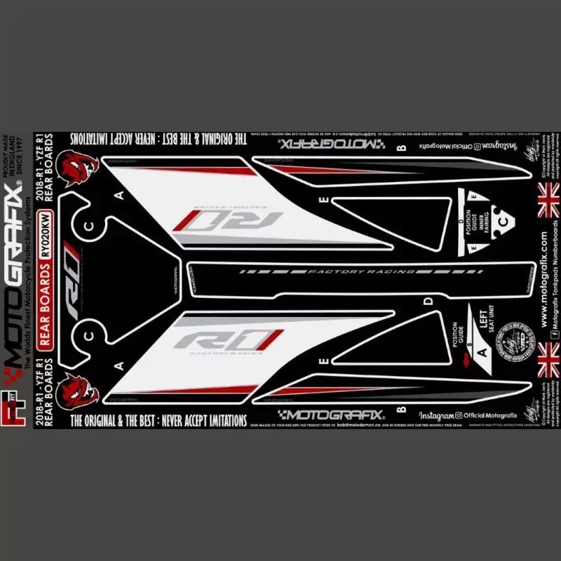 Nur Für Kurze Zeit Motografix Steinschlagschutz hinten passend für Yamaha YZF R1 2018-