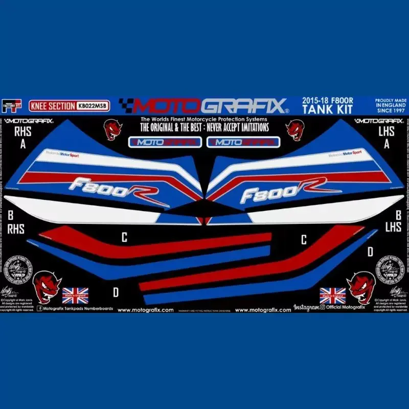Garantierte Lieferung Motografix Tankschutz Knie Pads passend für BMW F800 R 2015