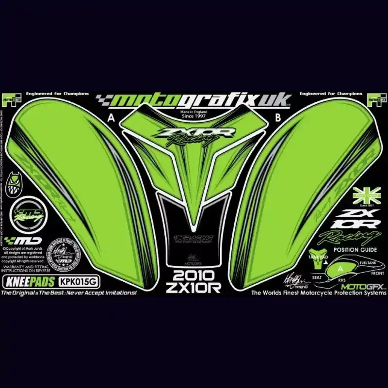 Top-Angebot Motografix Tankschutz Knie Pads passend für Kawasaki ZX10R 2008-2010