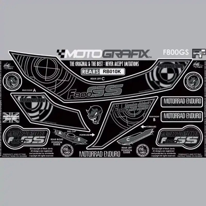 Nur Heute Motografix Steinschlagschutz hinten passend für BMW F800 GS 2008-2012