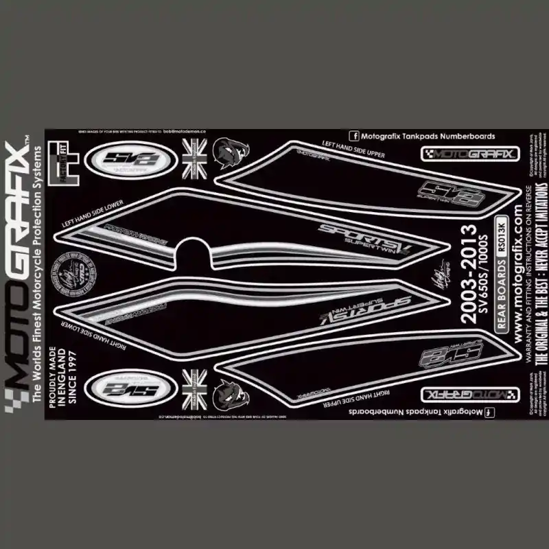 Markenware Motografix Steinschlagschutz hinten passend für Suzuki SV 650 / 1000 2003- RS013K