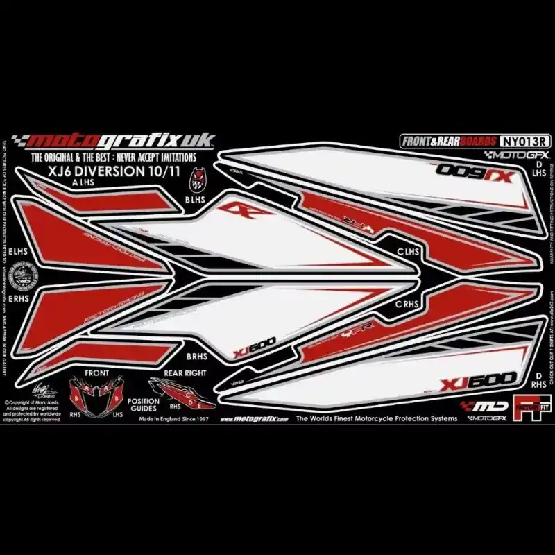 Neuheit Motografix Steinschlagschutz Set passend für Yamaha XJ6 DIVERSION 2010-2011