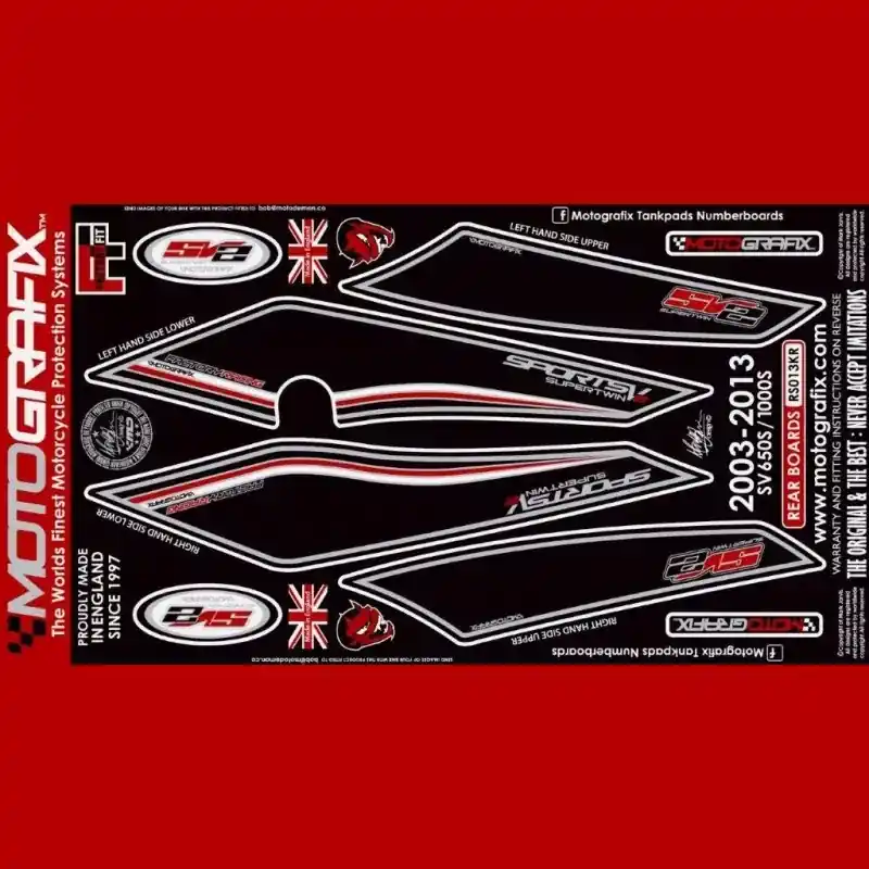 Neu Motografix Steinschlagschutz hinten passend für Suzuki SV 650 / 1000 2003-