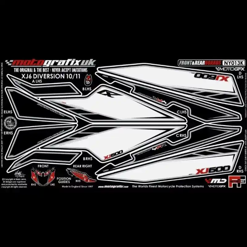 Nur Für Kurze Zeit Motografix Steinschlagschutz Set passend für Yamaha XJ6 Diversion 2010-2011