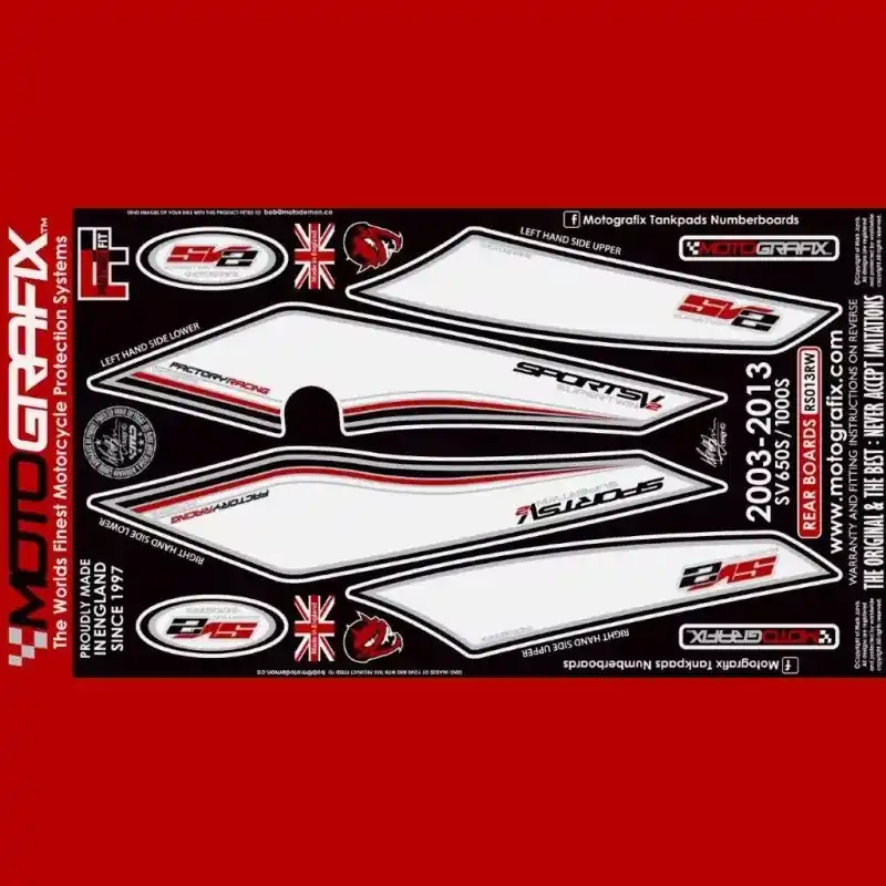 Solange Der Vorrat Reicht Motografix Steinschlagschutz hinten passend für Suzuki SV 650 / 1000 2003- RS013RW