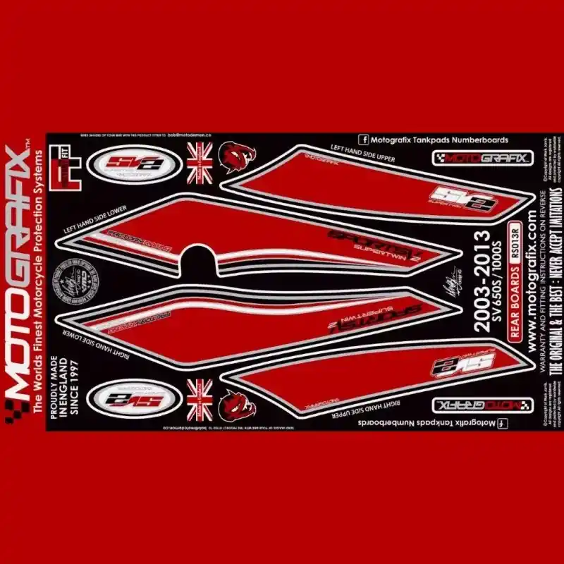 Motografix Steinschlagschutz hinten passend für Suzuki SV 650 / 1000 2003- RS013R Finale Aktion