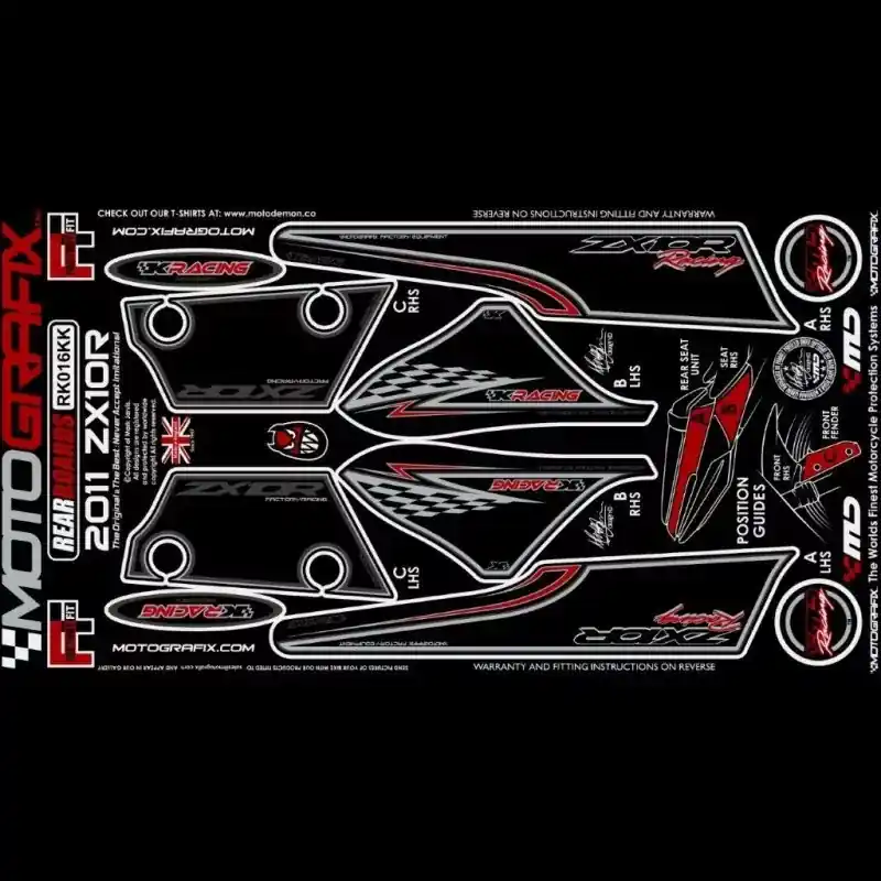 Sofort Bestellen Motografix Steinschlagschutz hinten passend für Kawasaki ZX-10 R 2011-2015 RK016KK
