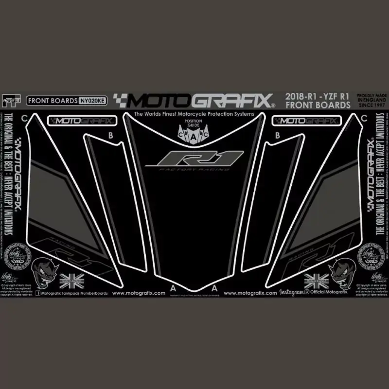Neue Kollektion Motografix Steinschlagschutz vorn passend für Yamaha YZF R1 2018