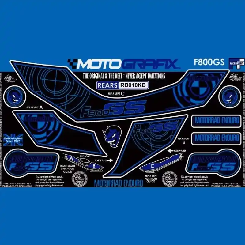 Motografix Steinschlagschutz hinten passend für BMW F800 GS 2008-2012 Neuheit