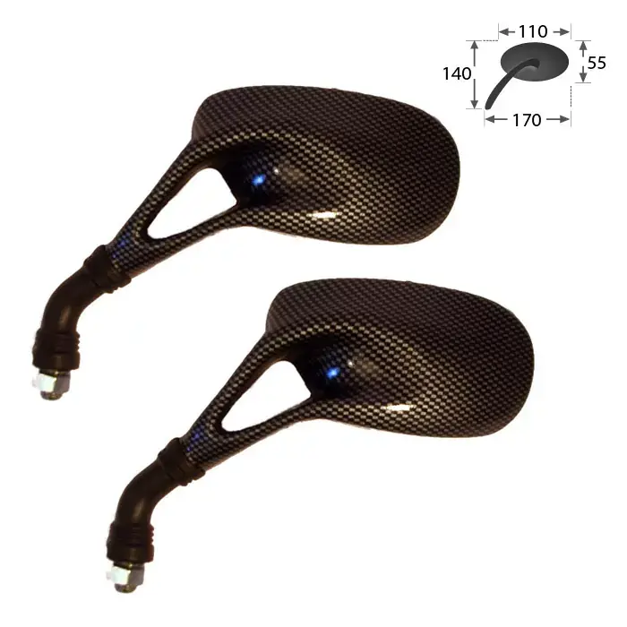 Mini-Spiegel AERO Carbonlook M8 Rechts/Links passend für viele Scooter Modelle Rabatt