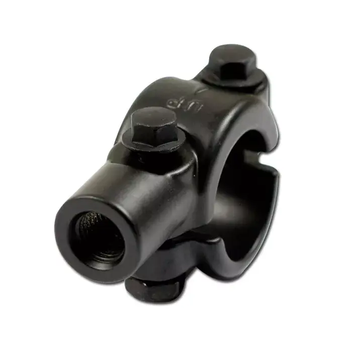 Ausverkauf Spiegelschelle 22mm schwarz 10mm Rechtsgewinde ALU-Guss zweiteilig