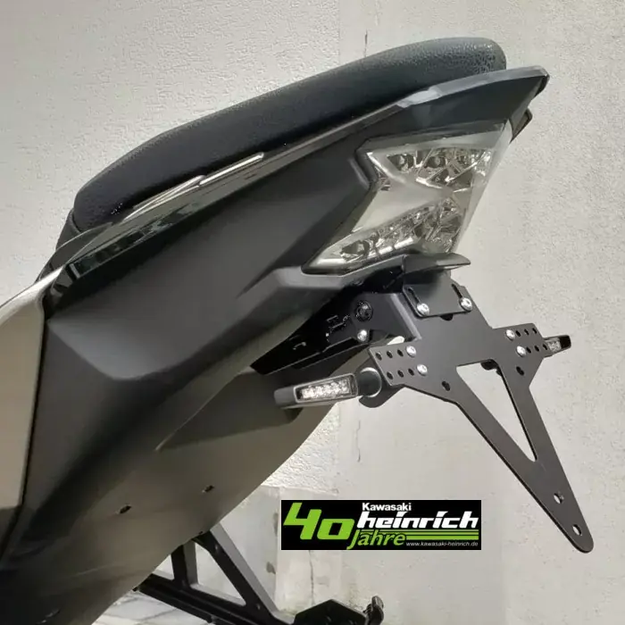 Solange Der Vorrat Reicht Kennzeichenhalter passend für Kawasaki Z900 Z-H2 (17-20) verstellbar schwarz inkl. Reflektorhalter