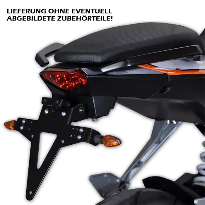 Kennzeichenhalter passend für KTM 125/200/390 Duke (11-16) verstellbar schwarz inkl. Reflektorhalter Günstig