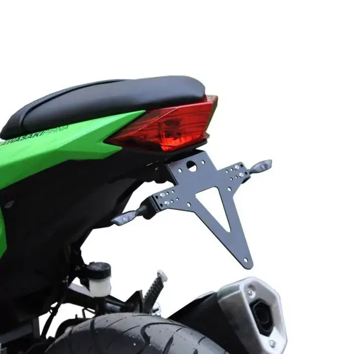 Echt Kennzeichenhalter passend für Kawasaki Ninja 300 (13-17) & Z300 (15-17) verstellbar mit Reflektorhalter