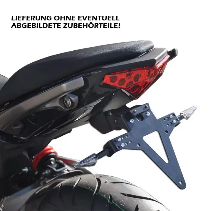 Kennzeichenhalter passend für Kawasaki ER-6N / F 12-16 verstellbar schwarz inkl. Reflektorhalter Preisknaller