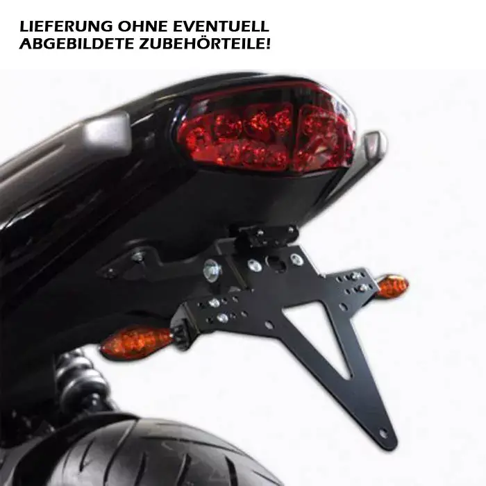 Günstig Kennzeichenhalter passend für Kawasaki ER-6N/F 09-11 verstellbar schwarz inkl. Reflektorhalter