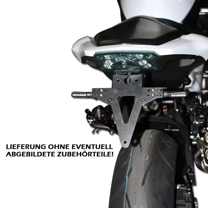 Kracherpreis Kennzeichenhalter passend für Kawasaki Z800/Z800e 13-16 verstellbar schwarz inkl. Reflektorhalter