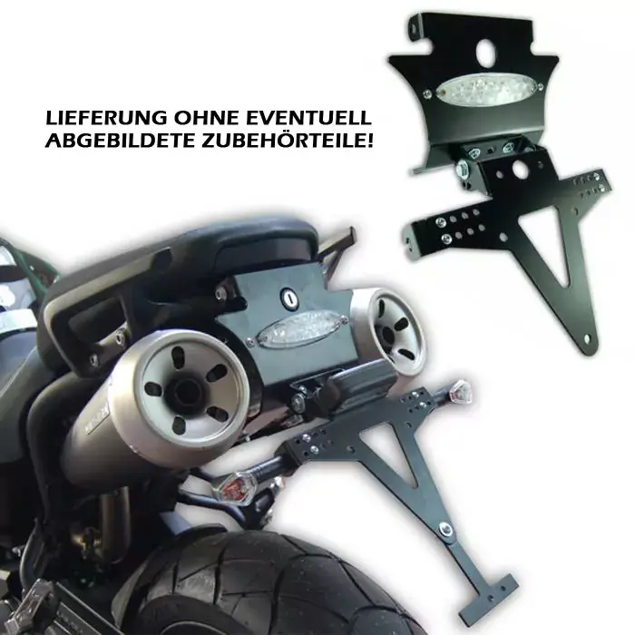 Billig Kennzeichenhalter passend für Yamaha MT03 06-13 verstellbar schwarz inkl. Reflektorhalter