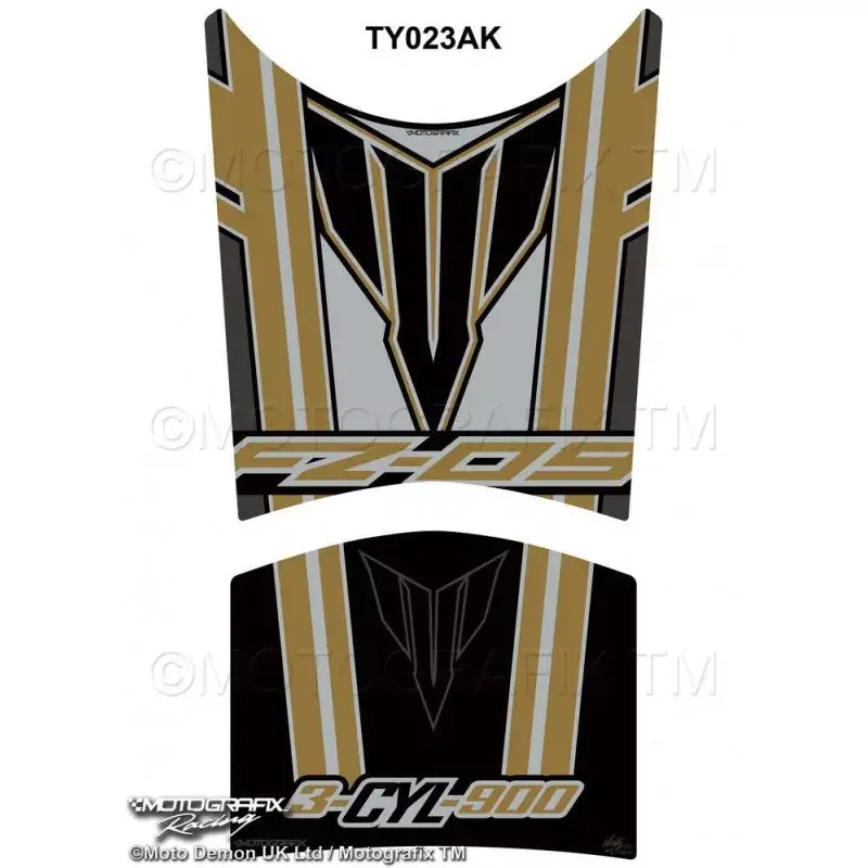 Motografix TY023AK 3D Gel Tank Pad passend für Yamaha FZ-09 Black/Gold Bestpreis