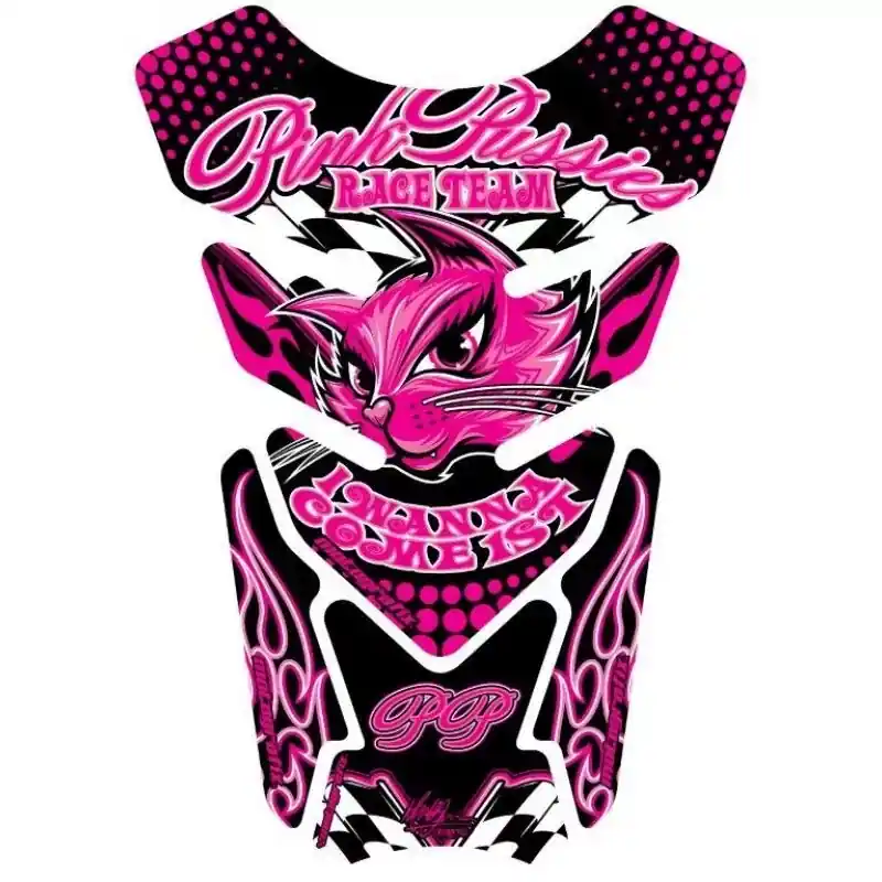 Motografix Pink Pussies 3D Gel Tank Pad Protector Black / Pink Neu