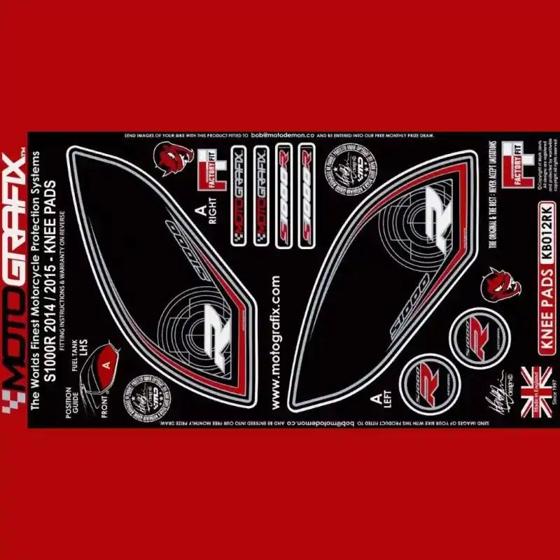 Neuheit Motografix Tankschutz Knie Pads passend für BMW S 1000 R (2014–2016)
