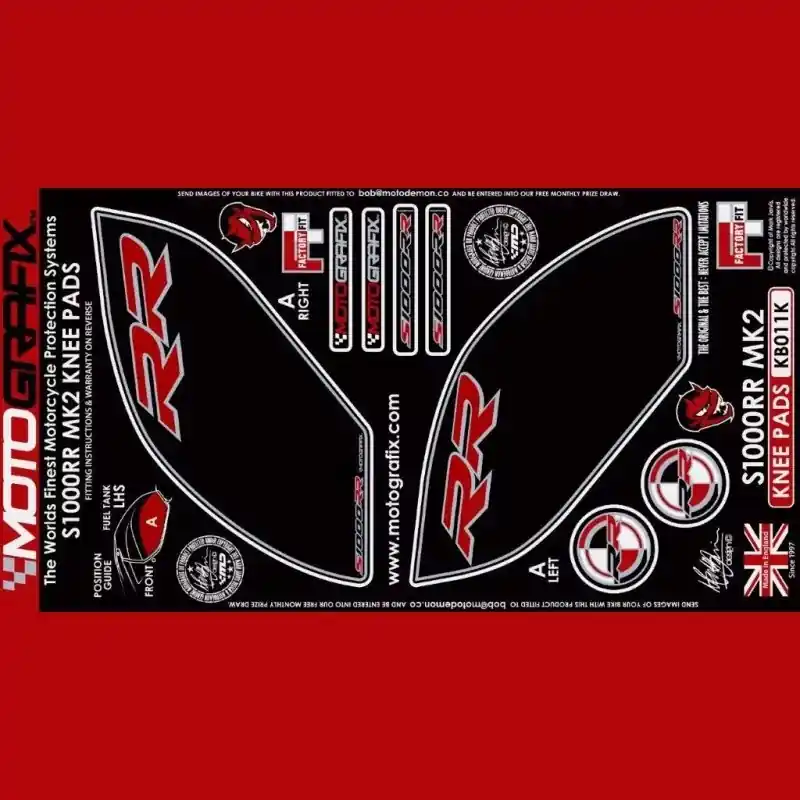 Motografix Tankschutz Knie Pads passend für BMW S 1000 RR 2015-2016 Garantierte Lieferung