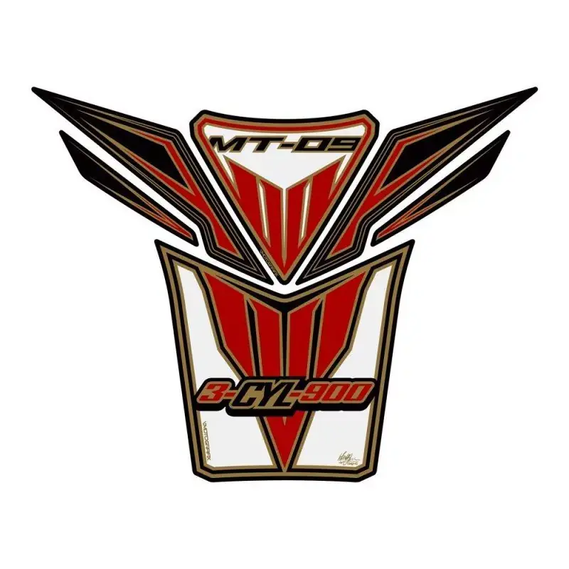 Motografix 3D Gel Tank Pad Weiß/Rot passend für Yamaha MT-09 Sichere Zahlung