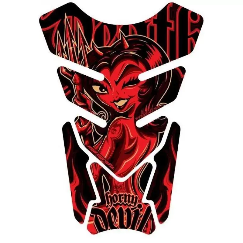 Motografix Horny Devil Red 3D Gel Tank Pad Protector Neu