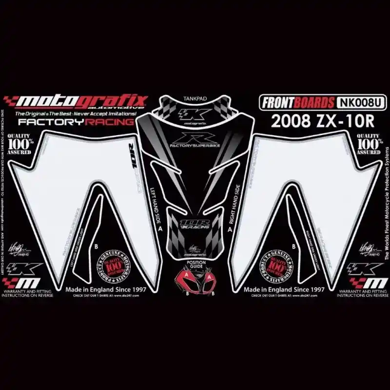 Gratis Versand Motografix Steinschlagschutz Set passend für Kawasaki ZX-10 R 2008-2010