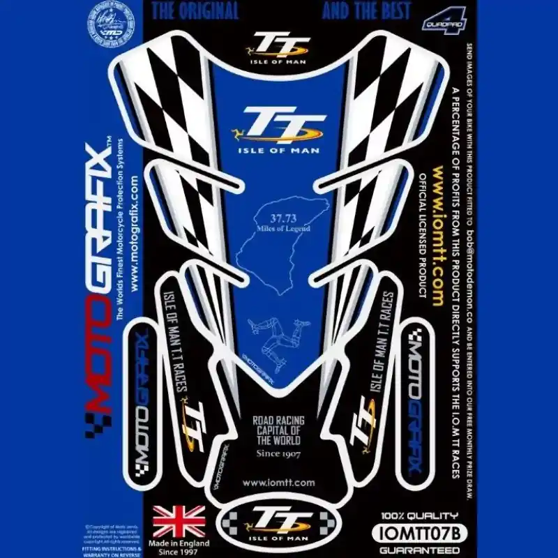 Motografix Isle Of Man TT Races 3D Gel Tank Pad Protector IOMTT07B Sonderangebot