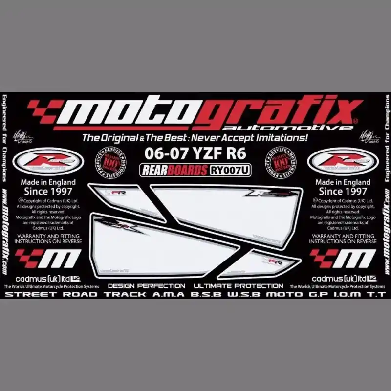 Motografix Steinschlagschutz hinten passend für Yamaha YZF R6 2006-2007 Neue Kollektion