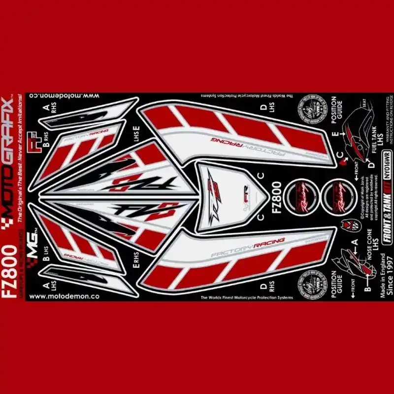 Motografix Steinschlagschutz Set passend für Yamaha FZ8 2010- NY016WR Neu Im Sortiment