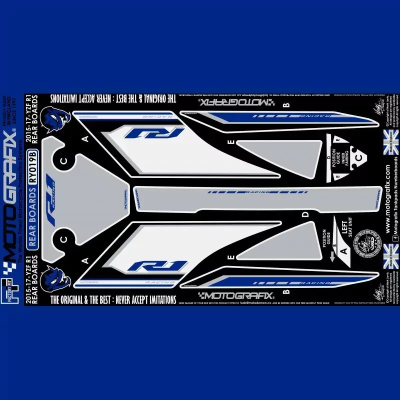 Neue Kollektion Motografix Steinschlagschutz hinten passend für Yamaha YZF R1 2015-2017 RY019B