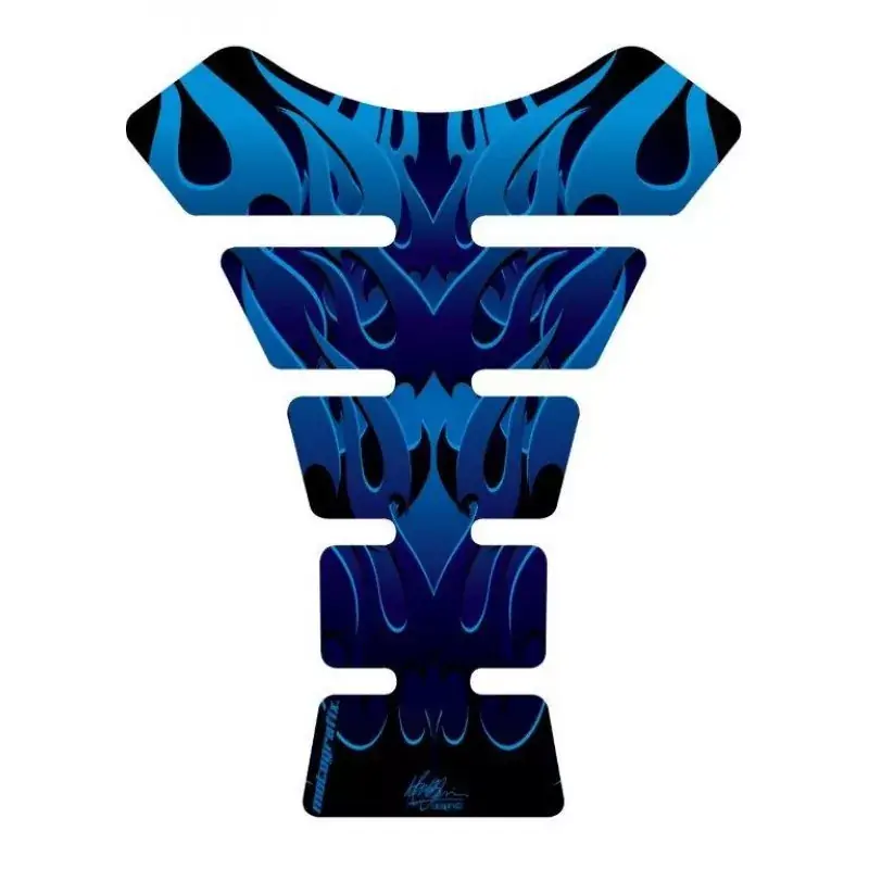 Motografix Tribal Hell Flame Blue 3D Gel Tank Pad Protector ST061B Gratis Versand