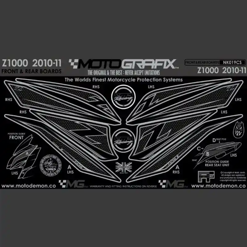 Motografix Steinschlagschutz Set passend für Kawasaki Z 1000 2010-2013 Solange Der Vorrat Reicht