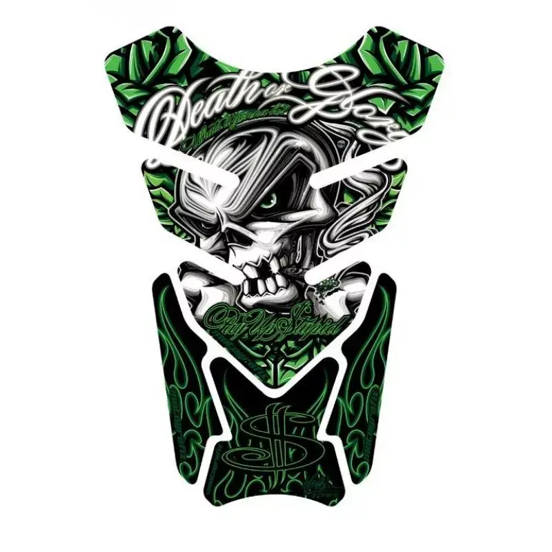 Rabatt Motografix Death or Glory - Pay Up Stupid Green 3D Gel Tankpad Protector ST086G